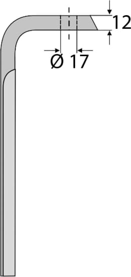 Technische Zeichnung: Industriehof® Kreiseleggenzinken 90 x 280 x 12 mm für Kreiselegge Muratori
