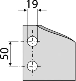 Technische Zeichnung: Industriehof® Kreiseleggenzinken 110 x 340 x 17,5 mm für Kreiselegge Kverneland
