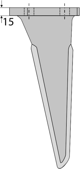 Technische Zeichnung: Kreiseleggenzinken 100 x 300 x 15 mm für Celli, Perugini