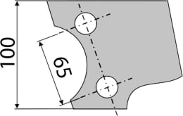 Technische Zeichnung: Kreiseleggenzinken links/rechts 100 x 300 x 15 mm für Celli, Perugini