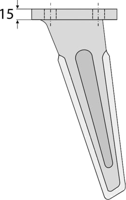 Technische Zeichnung: Industriehof® Kreiseleggenzinken 90 x 295 x 15 mm für Kreiselegge Sicma