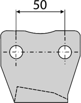 Technische Zeichnung: Industriehof® Kreiseleggenzinken 112 x 315 x 16 mm für Kreiselegge Sicma