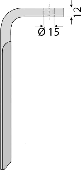 Technische Zeichnung: Industriehof® Kreiseleggenzinken 100 x 270 x 12 mm für Kreiselegge Celli, Perugini