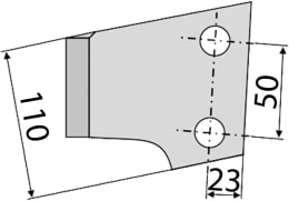 Technische Zeichnung: Industriehof® Kreiseleggenzinken 110 x 310 x 15 mm für Kreiselegge Landsberg, Sicma, Moreni