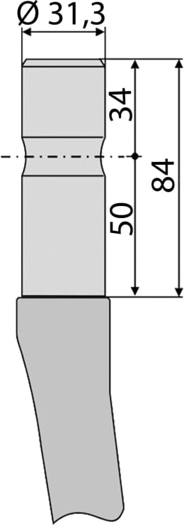Technische Zeichnung: Industriehof® Kreiseleggenzinken 312 x 31,3 mm für Kreiselegge Feraboli, Frost