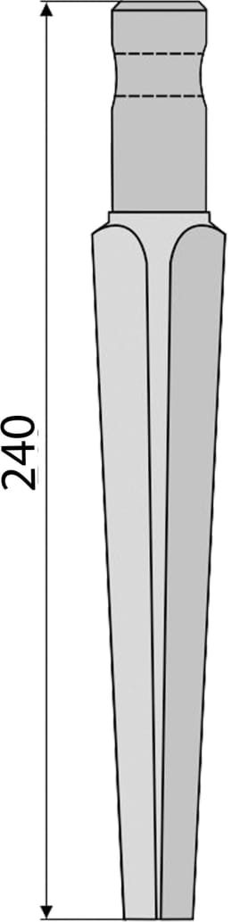 Technische Zeichnung: Industriehof® Kreiseleggenzinken 240 x 35 mm, 25 mm für Kreiselegge Pegoraro