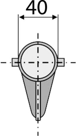 Technische Zeichnung: Industriehof® Kreiseleggenzinken 288 x 40 mm, 35 mm für Kreiselegge Krone