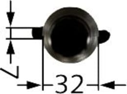 Technische Zeichnung: Industriehof® Kreiseleggenzinken 325 x 32 mm, 21 mm für Kreiselegge Remac