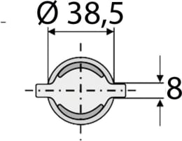 Technische Zeichnung: Industriehof® Kreiseleggenzinken 375 x 38,5 mm, 28 mm, 24 mm für Kreiselegge Krone