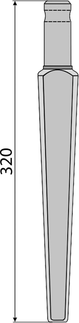 Technische Zeichnung: Industriehof® Kreiseleggenzinken 320 x 32 mm für Kreiselegge Kongskilde, Pegoraro