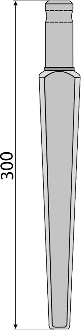 Technische Zeichnung: Industriehof® Kreiseleggenzinken 300 x 30 mm für Kreiselegge Pegoraro