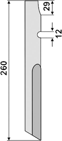 Technische Zeichnung: Industriehof® Kreiseleggenzinken 260 x 30 mm für Kreiselegge Krone