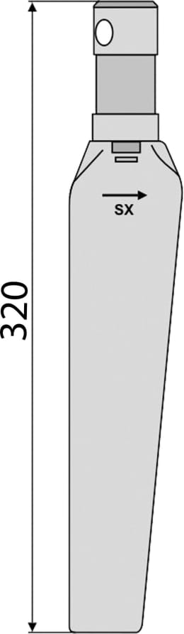 Technische Zeichnung: Industriehof® Kreiseleggenzinken 320 mm für Kreiselegge Euroma