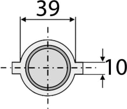 Technische Zeichnung: Industriehof® Kreiseleggenzinken 322 x 39 mm, 24,5 mm für Kreiselegge Doublet-Record, Morra