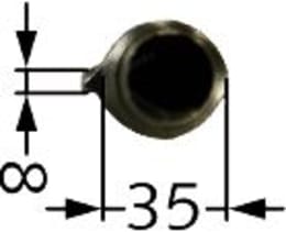 Technische Zeichnung: Industriehof® Kreiseleggenzinken 338 x 35 mm, 25 mm für Kreiselegge Seima