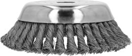 Produktbild: Wildkrautbürste 36 Stahldrahtzöpfe, kegelförmig, Ø 180 mm, Bohrung 25,4 mm, für die Wildkrautentfernung mit eine