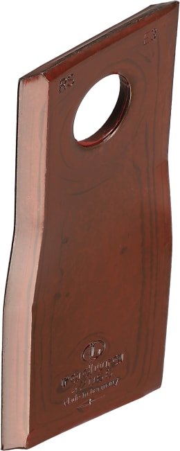 Produktbild: radura® Kreiselmäherklinge 120 x 48 x 4 mm, rechts, gedreht, für Mähwerk Fella, Pöttinger, Vicon, 42066.01