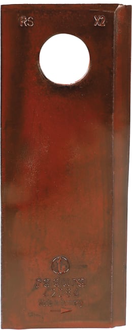 Produktbild: radura® Kreiselmäherklinge 120 x 48 x 4 mm, links, gedreht, für Mähwerk Fella, Pöttinger, Vicon, 42064.01