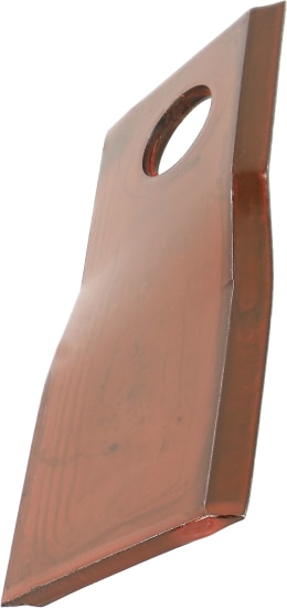 Produktbild: radura® Kreiselmäherklinge 120 x 48 x 4 mm, links, gedreht, für Mähwerk Fella, Pöttinger, Vicon, 42064.01