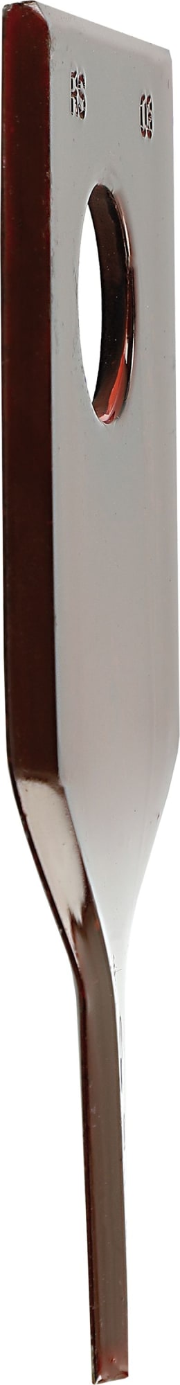 Produktbild: radura® Kreiselmäherklinge 105 x 49 x 3 mm, links/rechts, gedreht, für Mähwerk Claas, Niemeyer