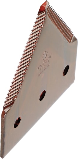 Produktbild: radura® Messerklinge Standard 84 x 76 x 2,7 mm, oben, gezahnt, fein (14 tpi), für John Deere Mähdrescher