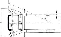 Technische Zeichnung: Pfaff Silberblau Hochhubwagen HV 0516 500 kg