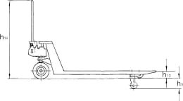 Technische Zeichnung: Pfaff Silberblau Hubwagen HU 15-115 FTP Proline 1,5 t mit geringer Unterfahrhöhe