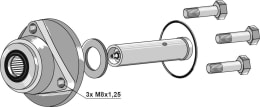 Produktbild: Industriehof® Lagerung Ø Welle 30 mm, Lochkreis 80 mm, für Sechscheibe Kverneland