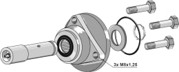 Produktbild: Industriehof® Lagerung Ø Welle 30 mm, 34 mm, Lochkreis 80 mm, für Sechscheibe Kverneland
