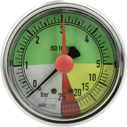 Produktbild: Hücobi Glyzerin-Manometer, Anschluss 1/4 hinten, 0 bis 25 bar, nicht flüssigdüngerfest