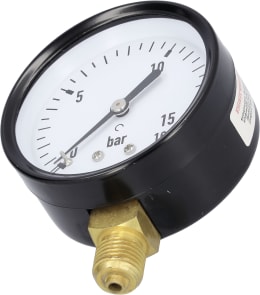 Produktbild: Hücobi Manometer, Anschluss 1/4 unten, 0 bis 16 bar, 8125 006016