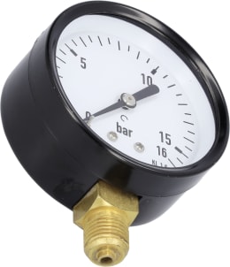 Produktbild: Hücobi Manometer, Anschluss 1/4 unten, 0 bis 16 bar, 8125 006016