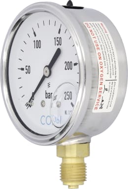 Produktbild: Hücobi Glyzerin-Manometer, Anschluss 1/4 unten, 0 bis 250 bar