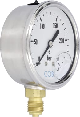 Produktbild: Hücobi Glyzerin-Manometer, Anschluss 1/4 unten, 0 bis 250 bar