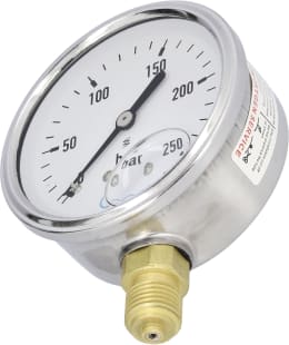 Produktbild: Hücobi Glyzerin-Manometer, Anschluss 1/4 unten, 0 bis 250 bar