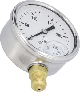 Produktbild: Hücobi Glyzerin-Manometer, Anschluss 1/4 unten, 0 bis 250 bar