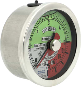 Produktbild: Hücobi Glyzerin-Manometer, Anschluss 1/4 hinten, 0 bis 25 bar, flüssigdüngerfest