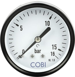 Produktbild: Hücobi Manometer, Anschluss 1/4 hinten, 0 bis 16 bar
