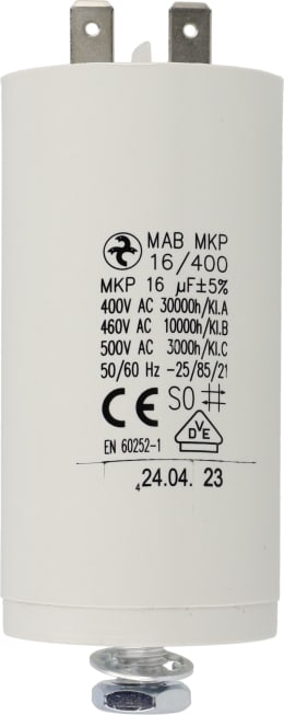 Produktbild: E-Kondensatoren 16 µF,Länge 101 mm, Gewinde M 8 AG
