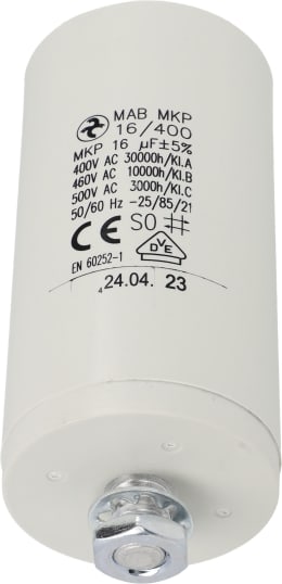 Produktbild: E-Kondensatoren 16 µF,Länge 101 mm, Gewinde M 8 AG