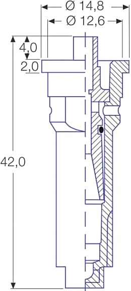 Technische Zeichnung: Lechler Air-Injektor Schrägstrahldüse IS, 80-060, grau, POM, 6IS5165600001