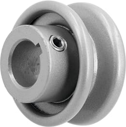 Produktbild: Keilriemenscheibe aus Stahl mit V-Nut für Keilriemen, mit zentraler Bohrung und Madenschraube