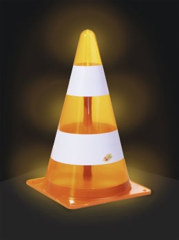 Produktbild: Rolly Toys® Pylon mit LED-Blinklicht orange, weiß