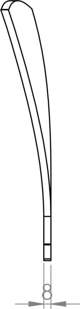 Technische Zeichnung: Leitblech 277 x 44,30/80 x 8 mm links/rechts, schmal, für Grubber Horsch Terrano