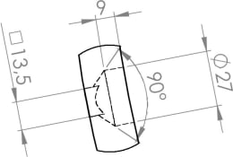 Technische Zeichnung: Scharspitze 485 x 40 x 20 mm hartmetallbeschichtet, für Grubber Horsch
