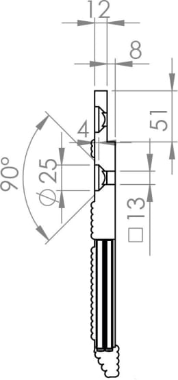 Technische Zeichnung: Scharspitze 278 x 80 x 8/12 mm hartmetallbeschichtet, für Grubber Horsch TerraGrip, Terrano, Tiger