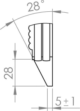 Technische Zeichnung: Scharspitze 278 x 80 x 8/12 mm hartmetallbeschichtet, für Grubber Horsch TerraGrip, Terrano, Tiger