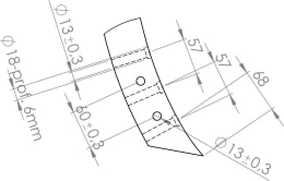 Technische Zeichnung: Schwergrubberstiel 661 x 60 x 25 mm, für Horsch Grubber Horsch Mono, Terrano, Tiger, Samäschine Focus
