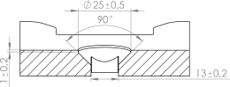 Technische Zeichnung: Scharspitze 272 x 80 x 12 mm für Grubber Horsch Evo, TerraGrip, Terrano, Tiger