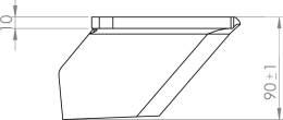 Technische Zeichnung: Scharflügel 160 x 90 x 10 mm rechts, schmal, für Grubber Horsch Terrano FG, FX